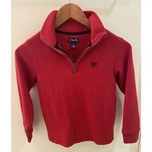 Chaps Ralph Lauren Red 1/4 Quarter Zip Pullover Sweater Size 8‎ Boys Cute!